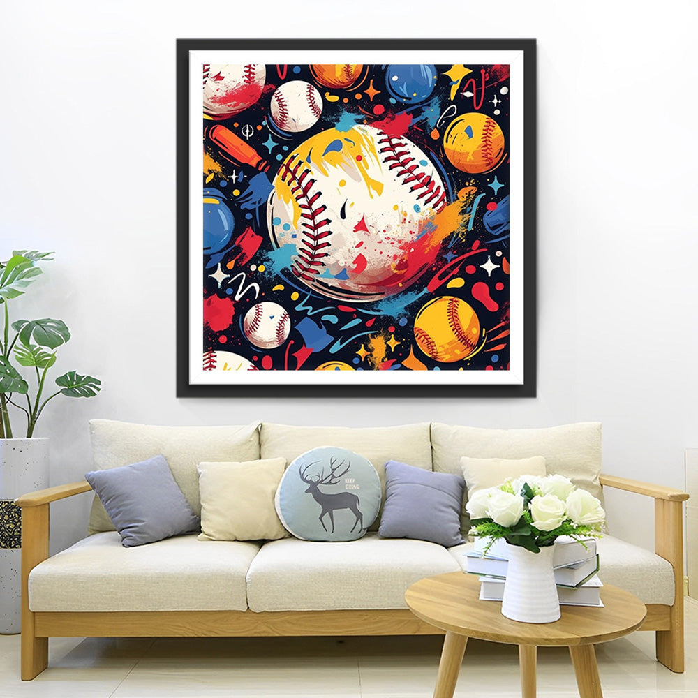 Een Bosje Honkballen Diamond Painting