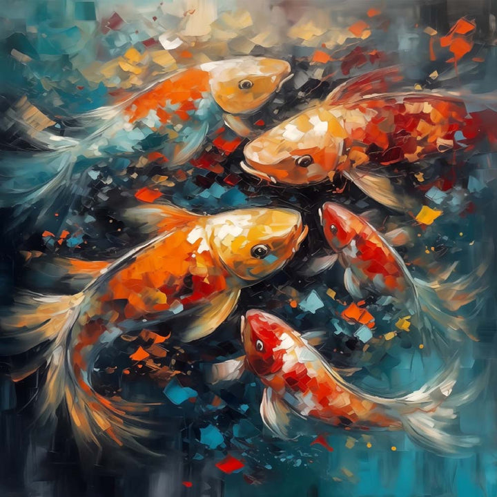 Een Groep Koi Karper Diamond Painting