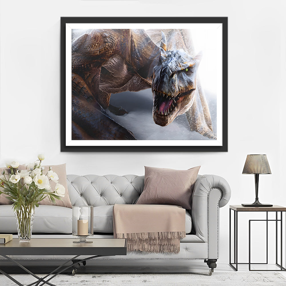 Een Grote en Woeste Dinosaurus Diamond Painting