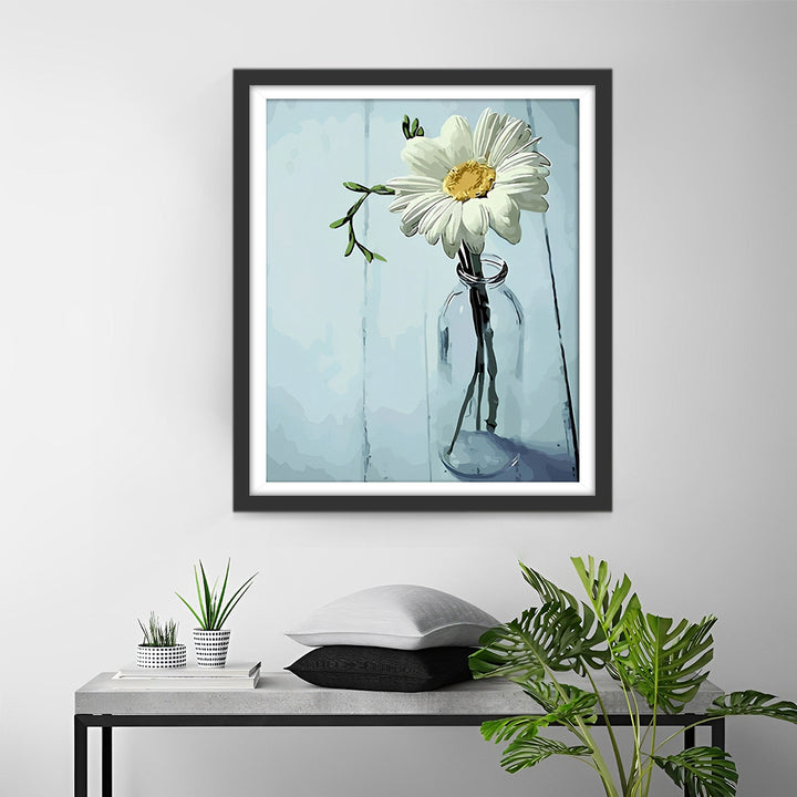 Een Kleine Witte Chrysant Diamond Painting