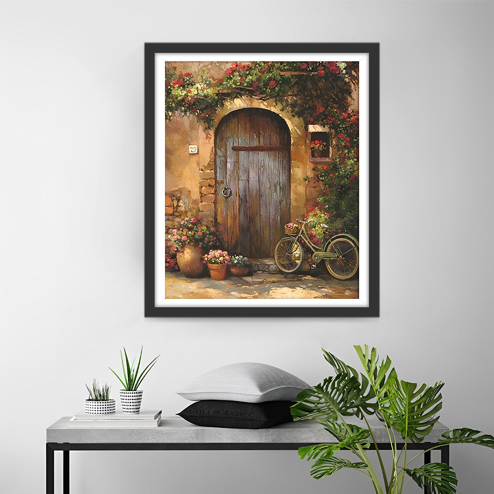 Een Sprookjesachtige Houten Deur Diamond Painting