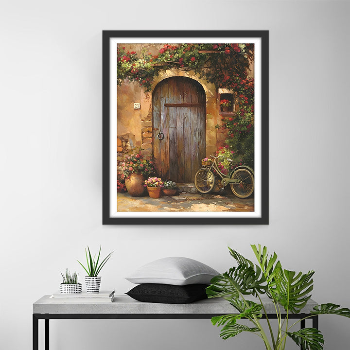 Een Sprookjesachtige Houten Deur Diamond Painting