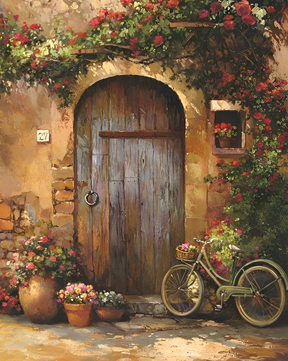 Een Sprookjesachtige Houten Deur Diamond Painting