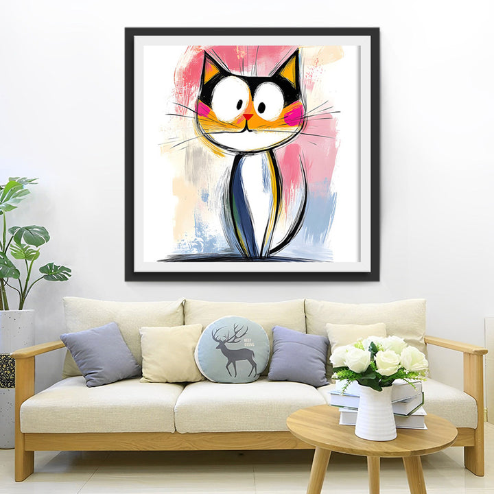 Een Verraste Kat Diamond Painting