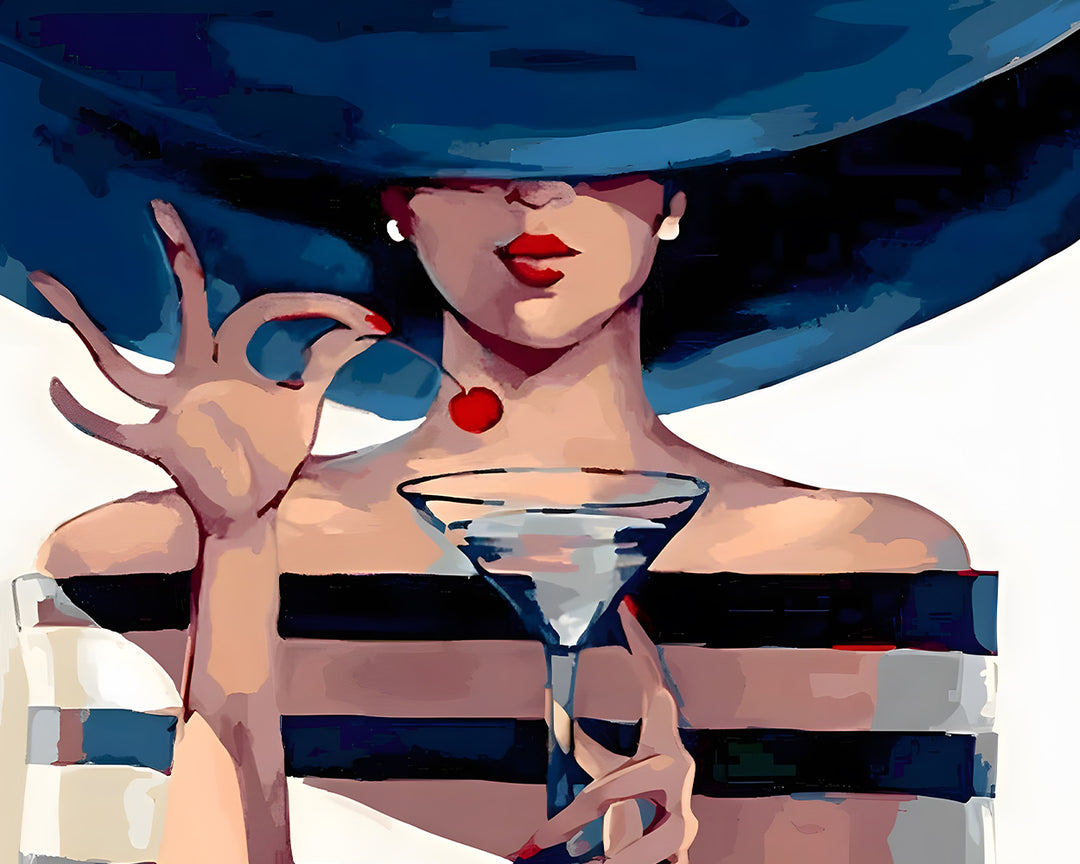 Een Vrouw met een Cocktail Diamond Painting