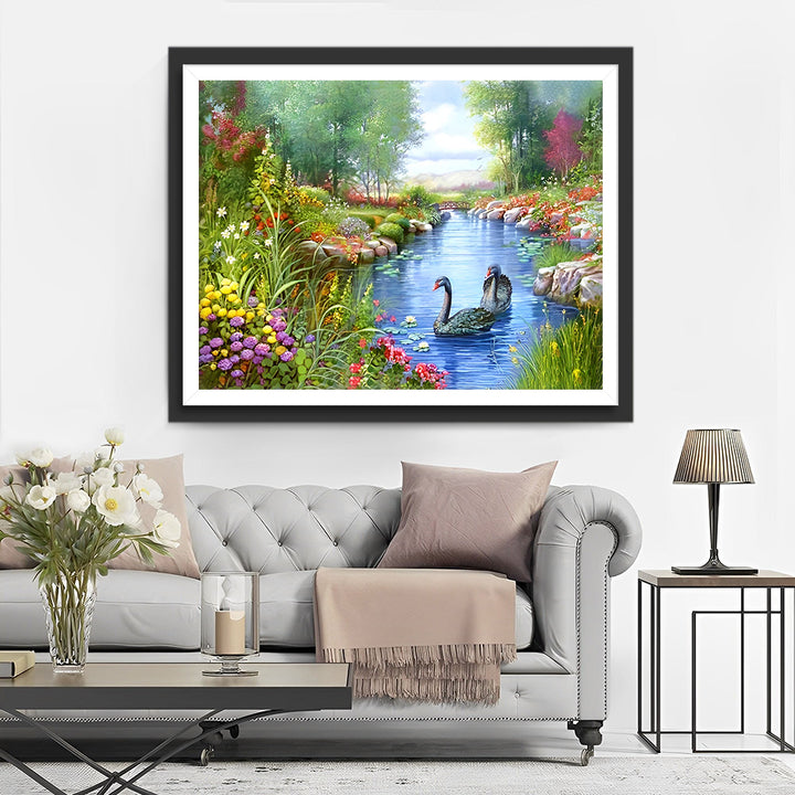 Eenden in de Lente Rivier Diamond Painting