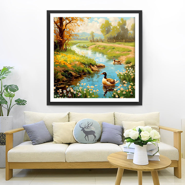 Eenden in de Lenterivier Diamond Painting