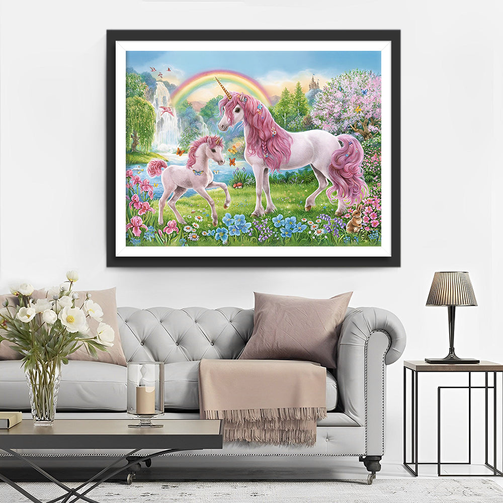 Eenhoorns' Regenboog Paradijs Diamond Painting