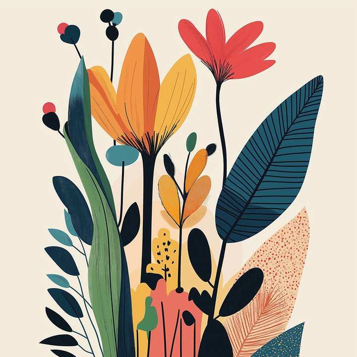 Eenvoudige Abstracte Bloemen Diamond Painting