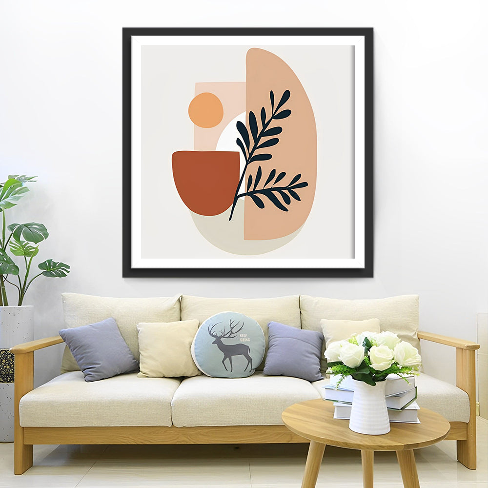 Eenvoudige Abstracte Plant Diamond Painting