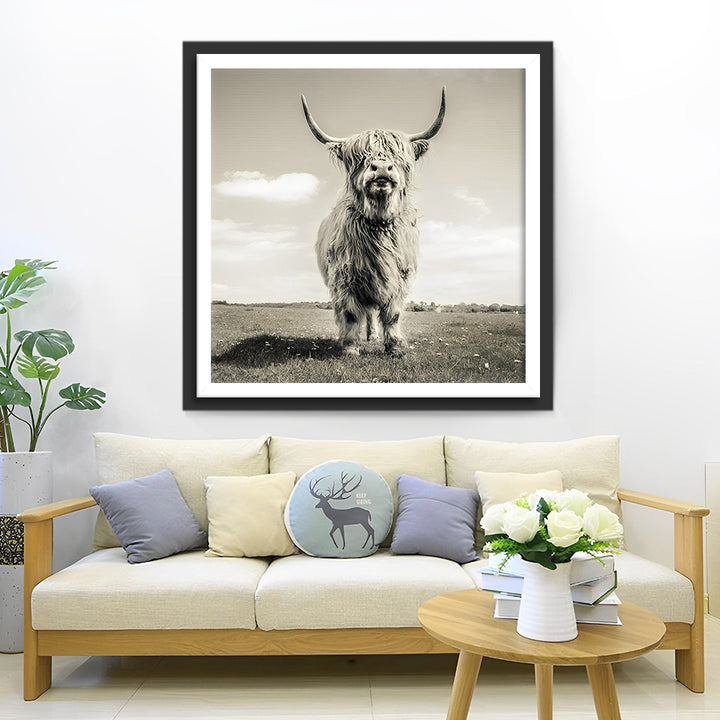 Eenzame Highland Koe Diamond Painting
