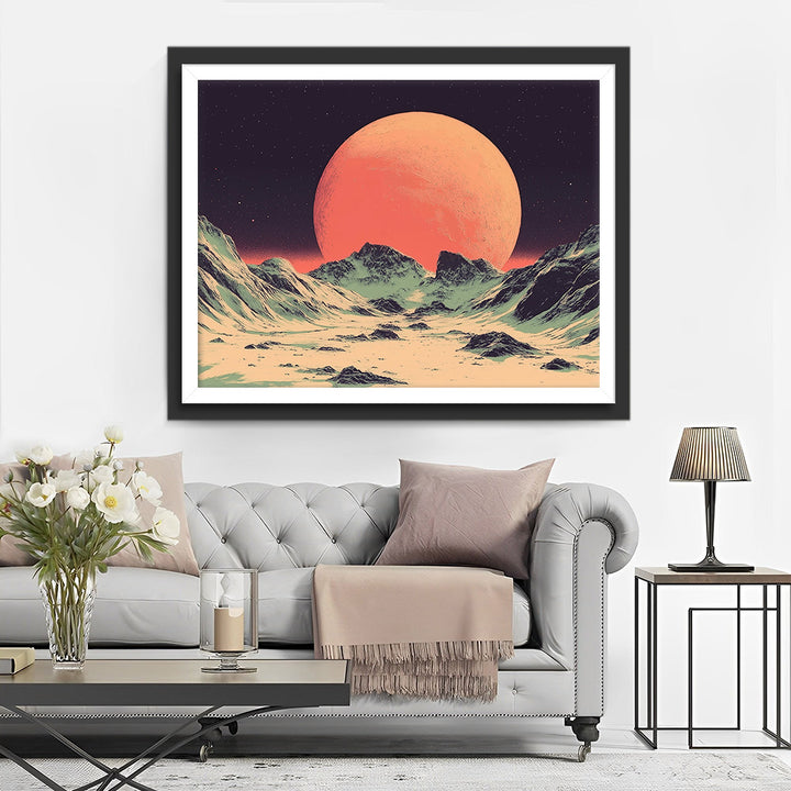 Eenzame Roze Planeet Diamond Painting
