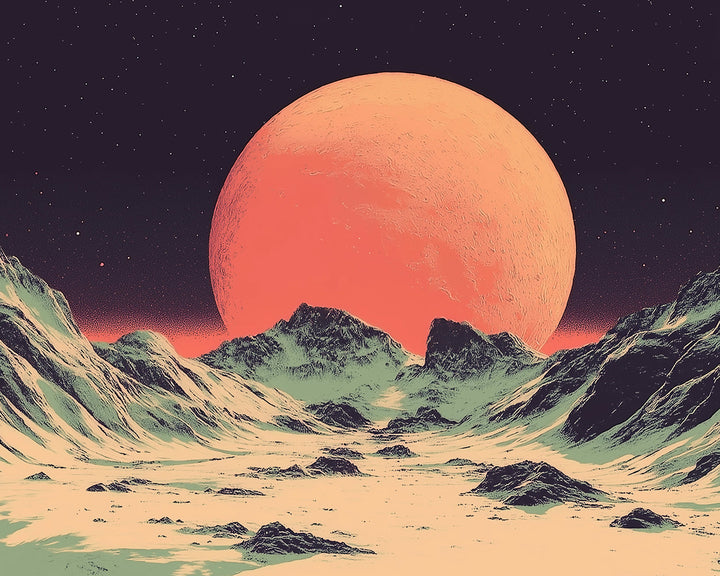 Eenzame Roze Planeet Diamond Painting