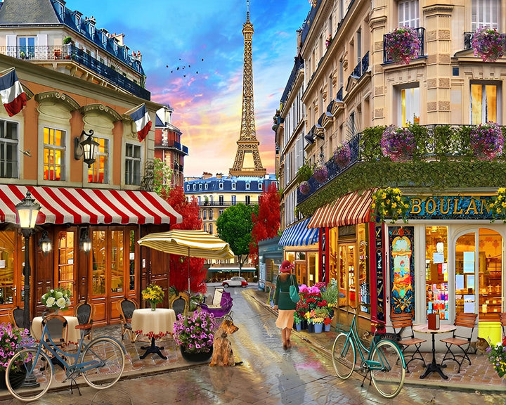 Eiffeltoren en Winkels Diamond Painting