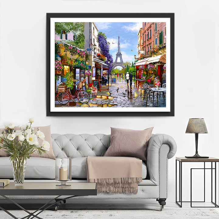 Eiffeltoren op de Straat van Parijs Diamond Painting