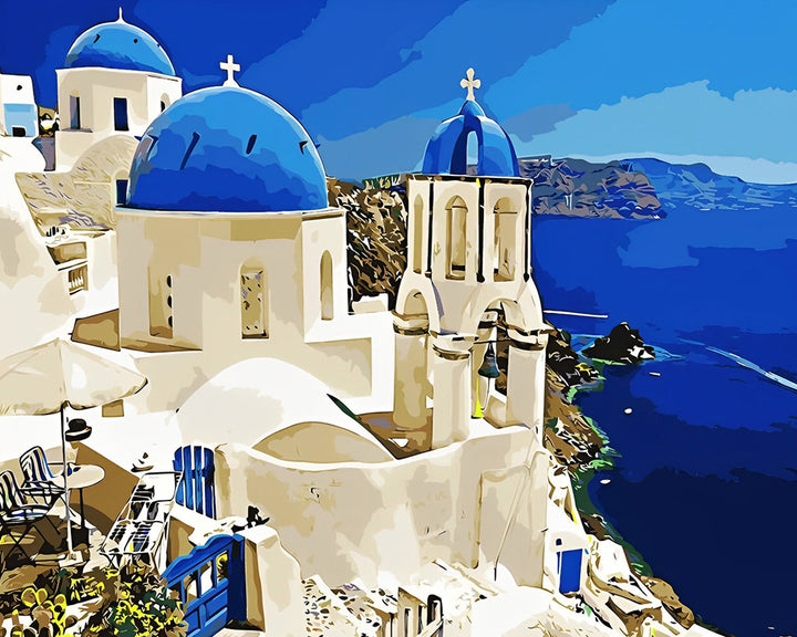 Eilandstad bij de Zee Diamond Painting