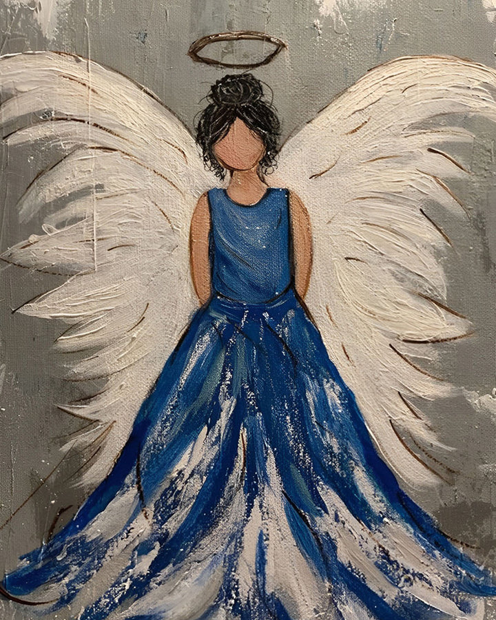 Engel in Blauwe Jurk Diamond Painting