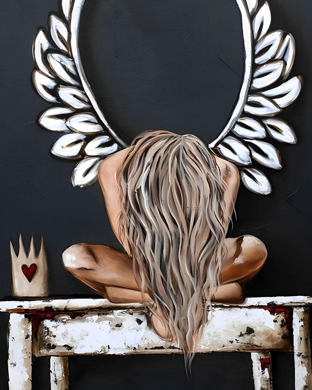 Engel met Gebroken Vleugels Diamond Painting