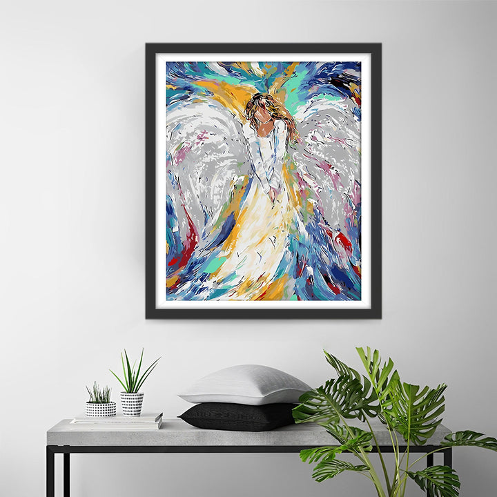 Engel met Witte Vleugels Diamond Painting