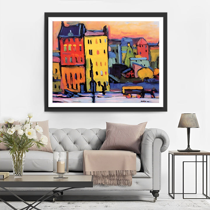 Expressief Stadstafereel Diamond Painting