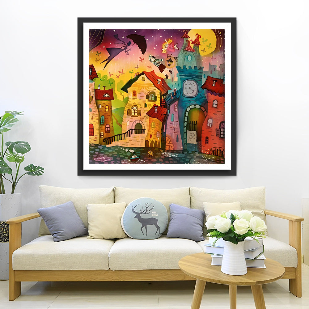 Fantasie Cartoon Kasteel Diamond Painting