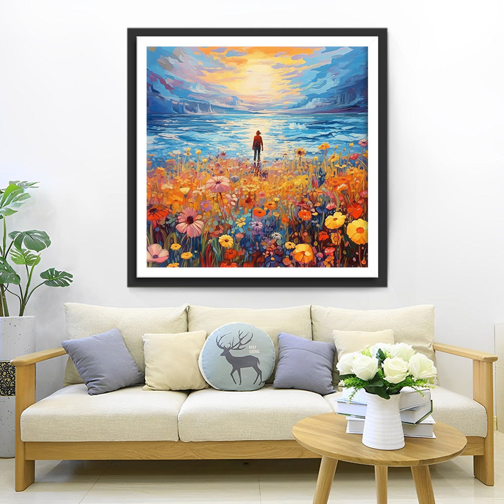 Fantasie in het Bloemenveld Diamond Painting