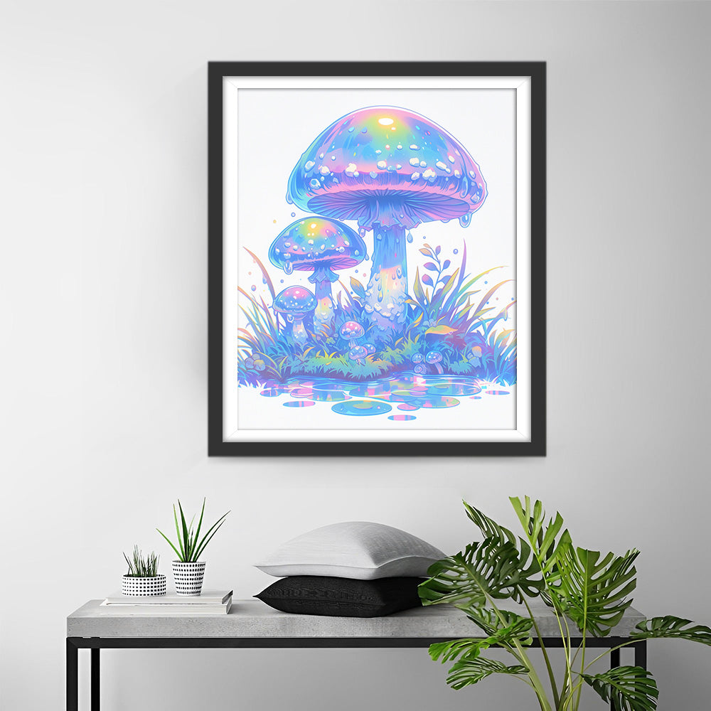 Fantasierijke Paarse Paddenstoelen Diamond Painting