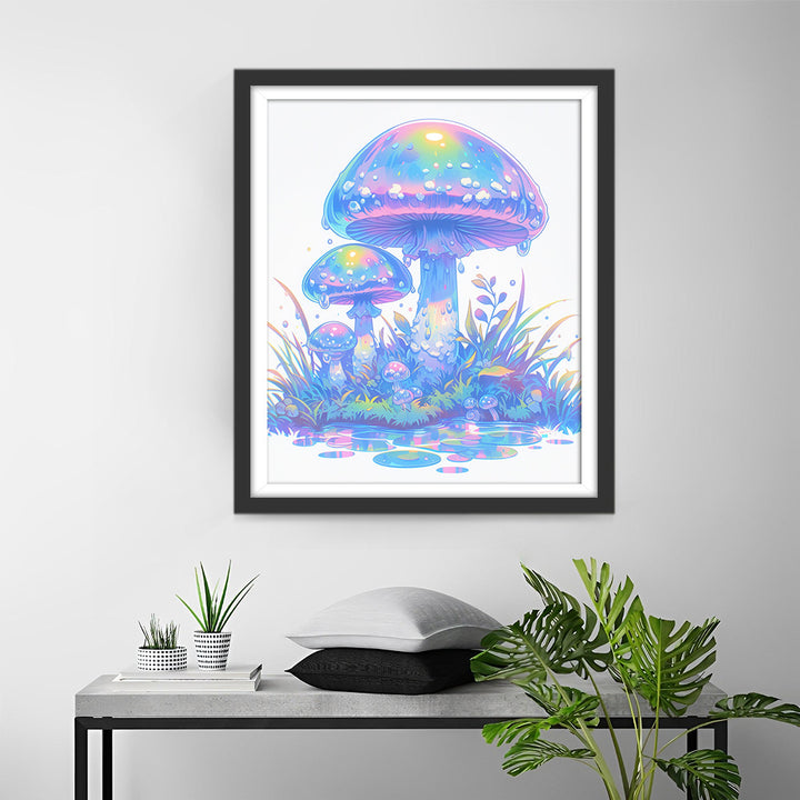 Fantasierijke Paarse Paddenstoelen Diamond Painting