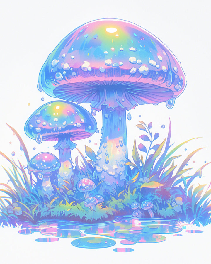 Fantasierijke Paarse Paddenstoelen Diamond Painting