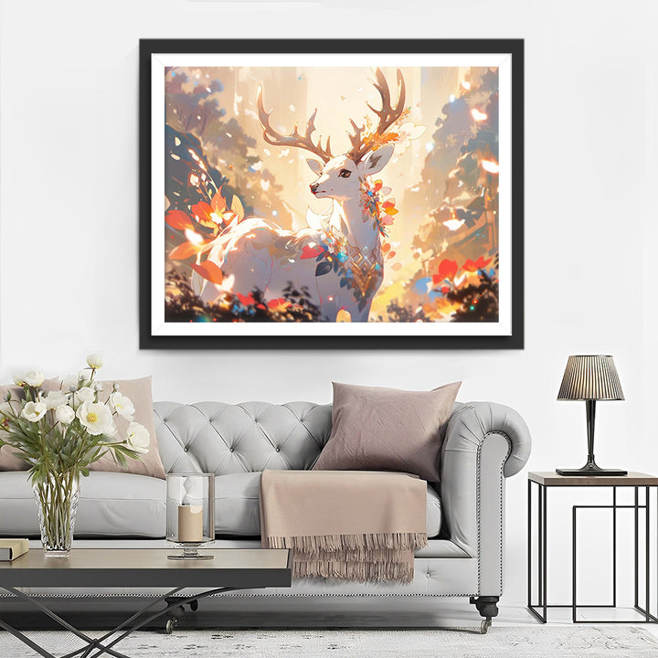 Fantasy Witte Hert Diamond Painting
