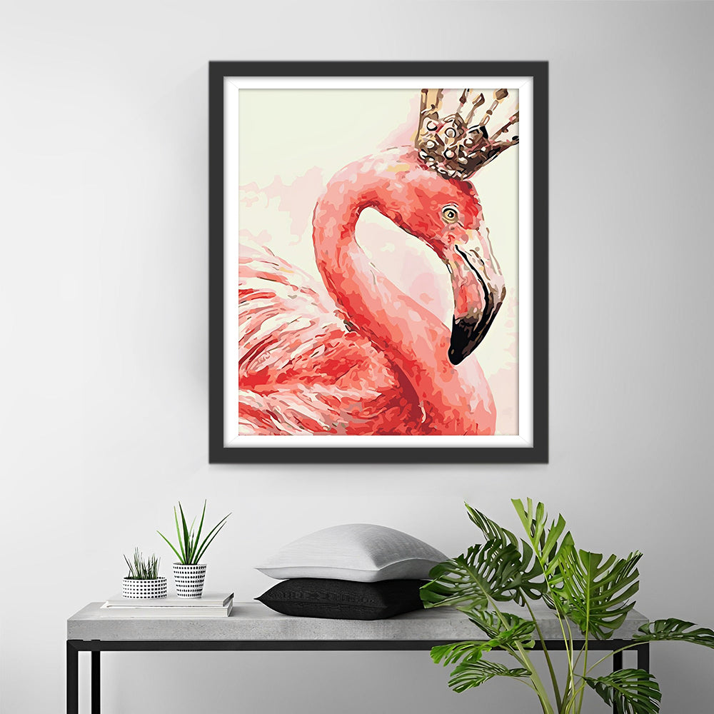 Flamingo met Kroon Diamond Painting