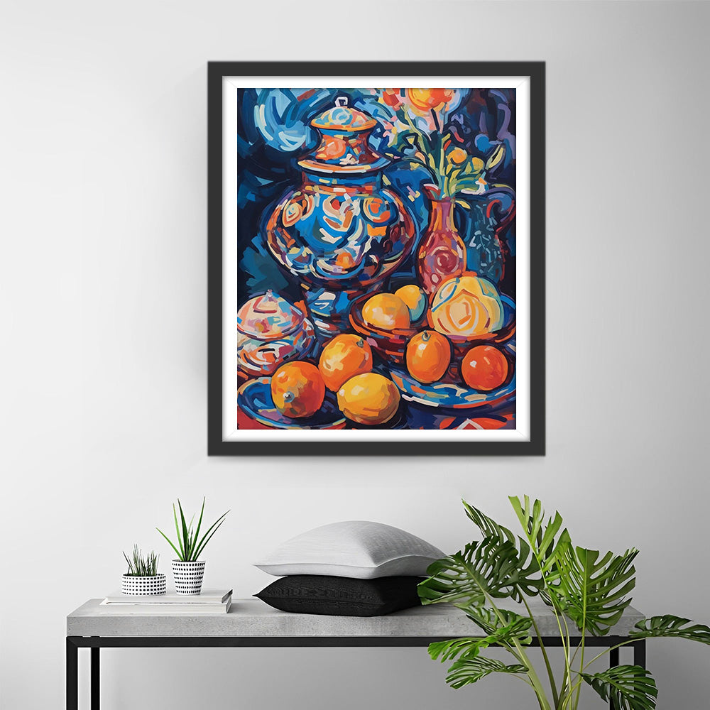 Fruit en Pot in Olieverfstijl Diamond Painting