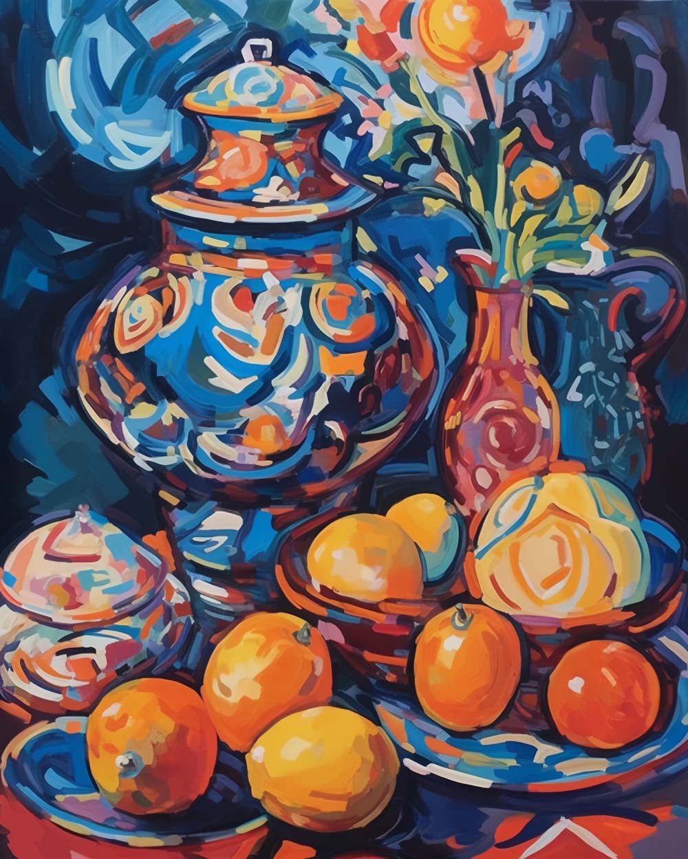 Fruit en Pot in Olieverfstijl Diamond Painting