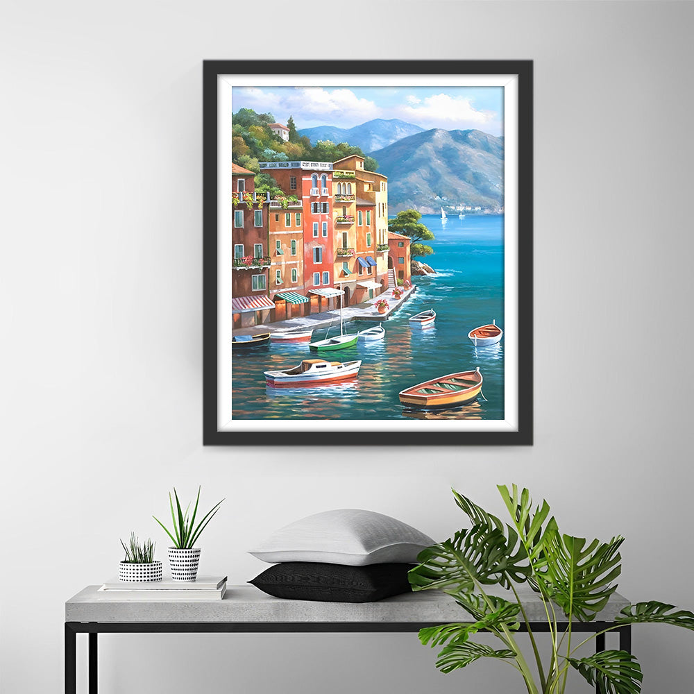 Gebouwen aan Zee Diamond Painting