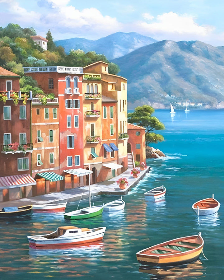 Gebouwen aan Zee Diamond Painting