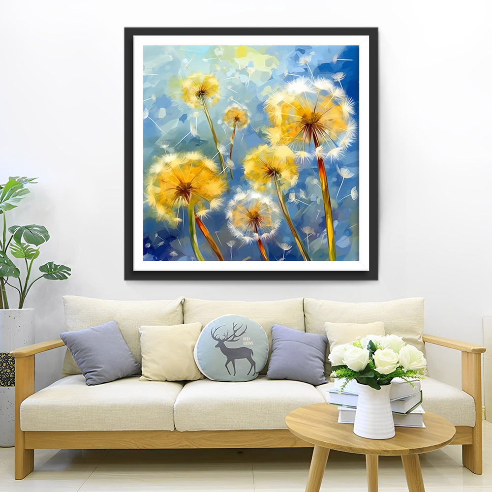 Gele Paardenbloemen Diamond Painting
