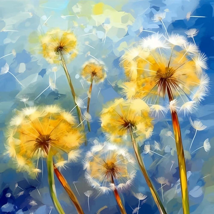 Gele Paardenbloemen Diamond Painting