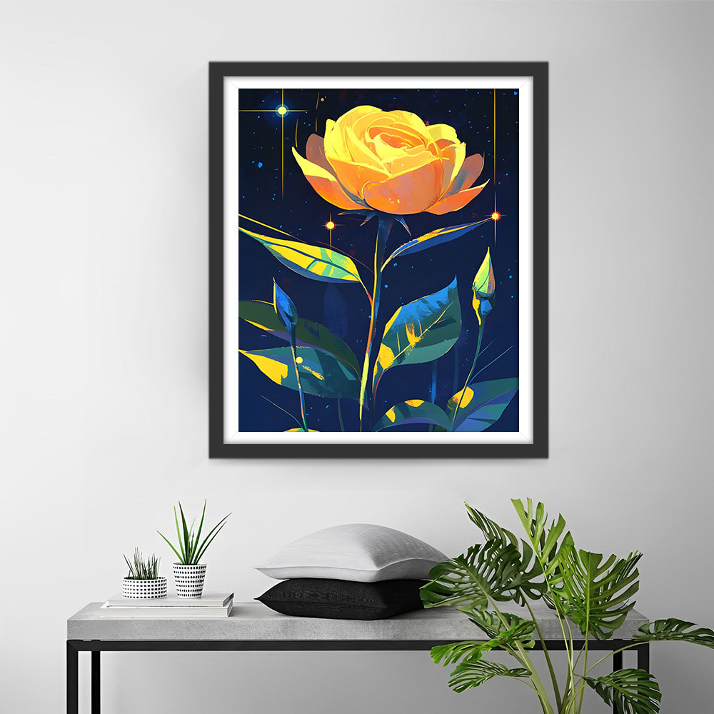 Gele Roos en Knoppen Diamond Painting