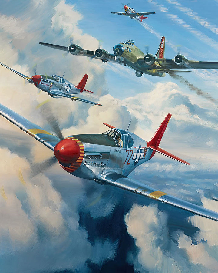 Gevechtsvliegtuig Vliegt Door de Wolken Diamond Painting