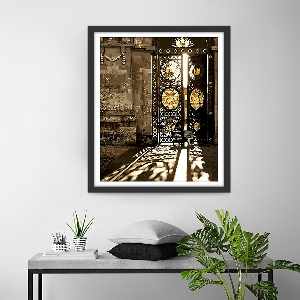 Gevlekte Gouden Deur Diamond Painting