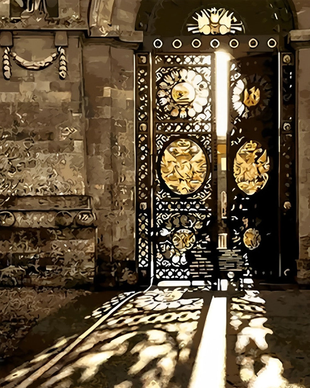 Gevlekte Gouden Deur Diamond Painting