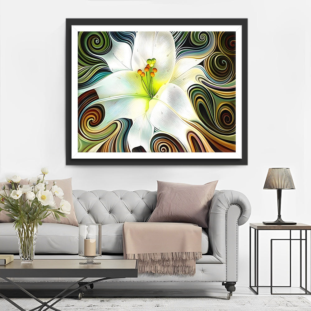 Gigantische Abstracte Lelie Diamond Painting