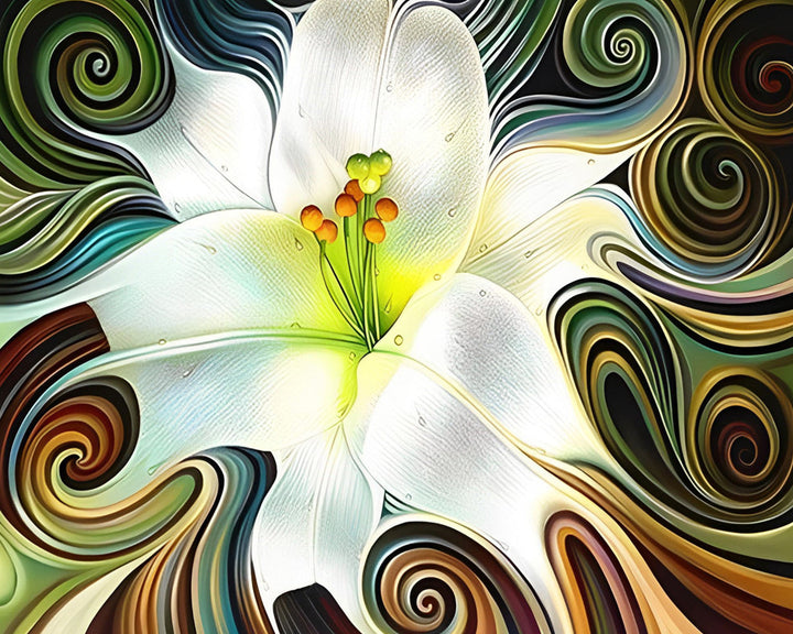 Gigantische Abstracte Lelie Diamond Painting