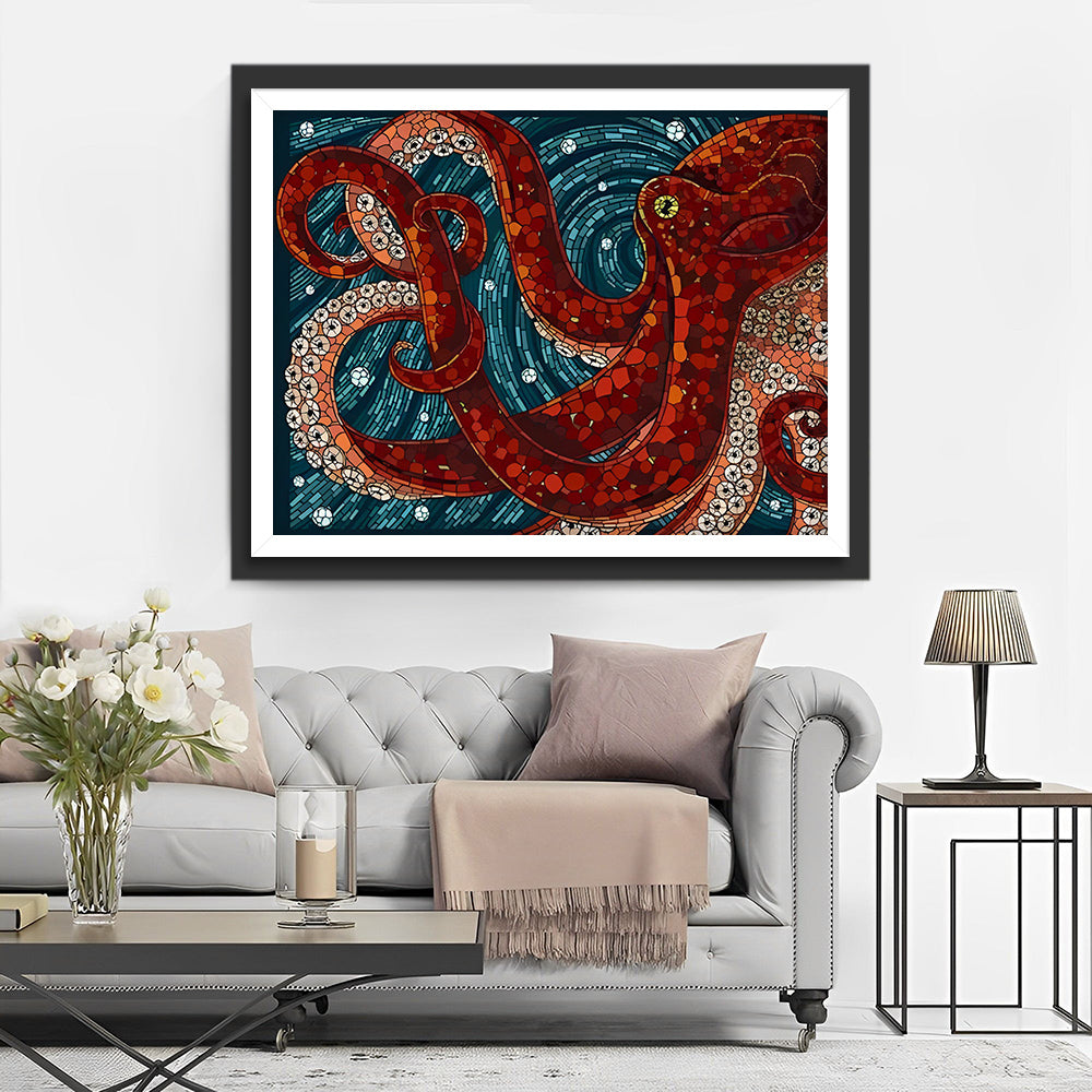 Gigantische Rode Octopus Diamond Painting