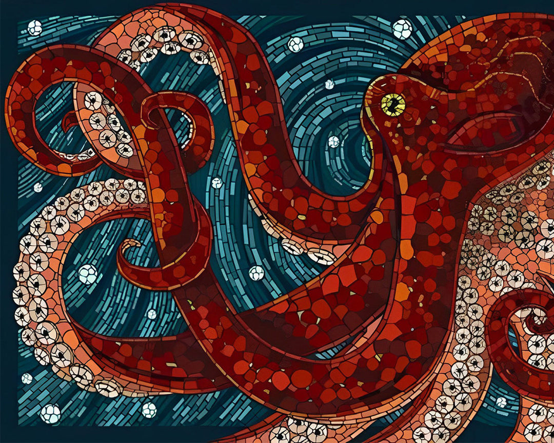 Gigantische Rode Octopus Diamond Painting
