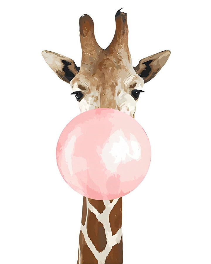 Giraffe met Kauwgom Diamond Painting
