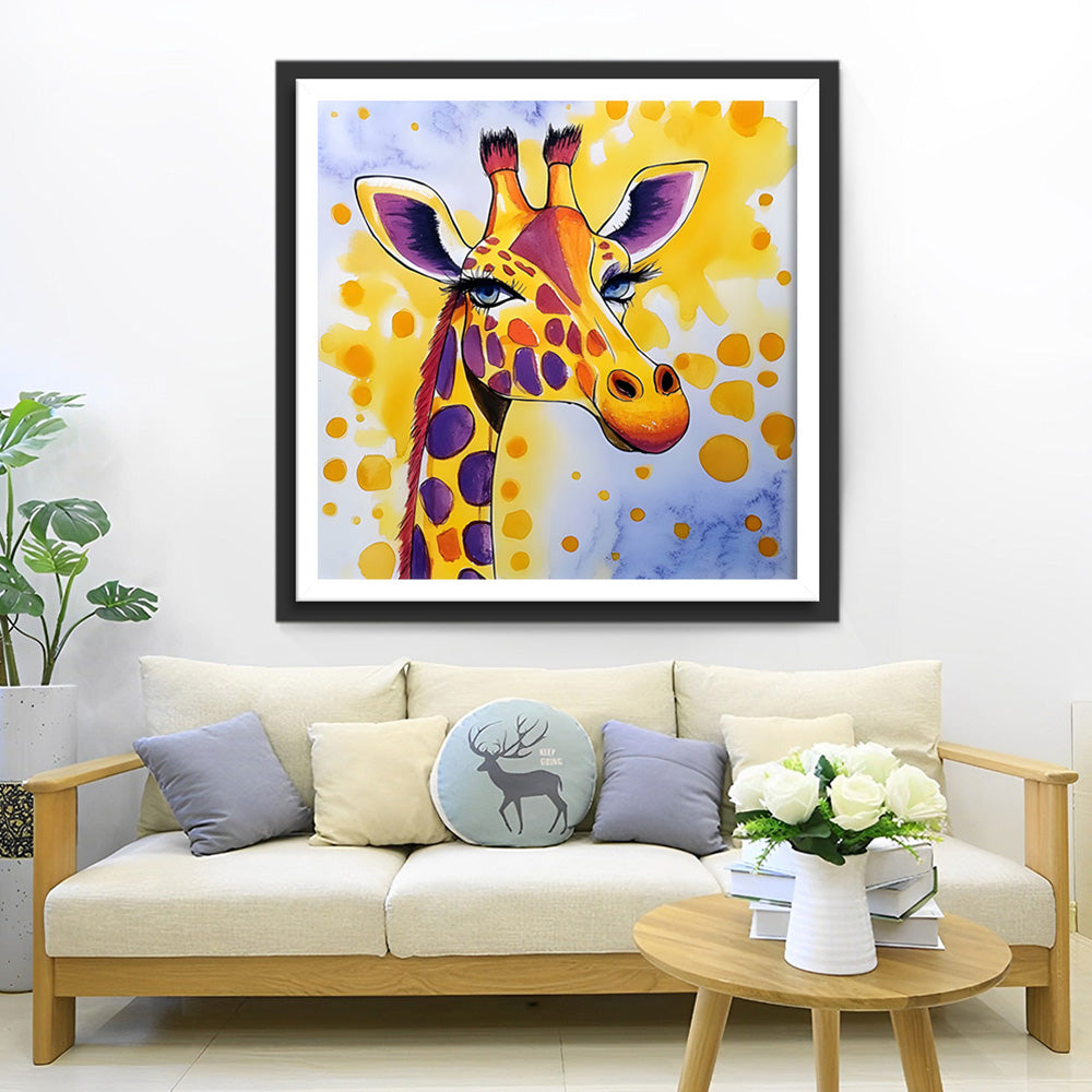 Giraffe met Lange Wimpers Diamond Painting