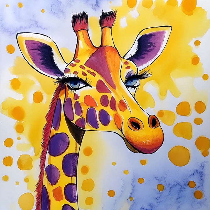 Giraffe met Lange Wimpers Diamond Painting