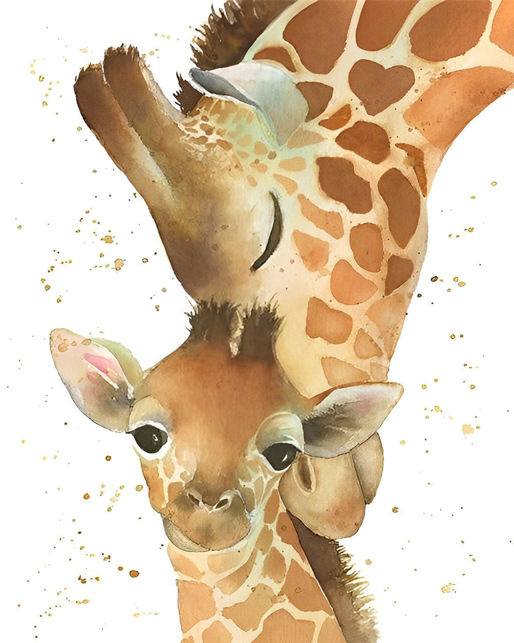 Giraffe Moeder en Haar Baby Diamond Painting