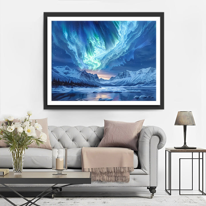 Gletsjer en Aurora Diamond Painting
